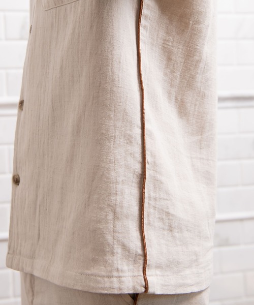 #Re:room(リルーム)の「サイドラインリゾートリラックスシャツ(シャツ/ブラウス・メンズ・オフホワイト/ベージュ/ピンク・SMALL/MEDIUM)」の17枚目の写真