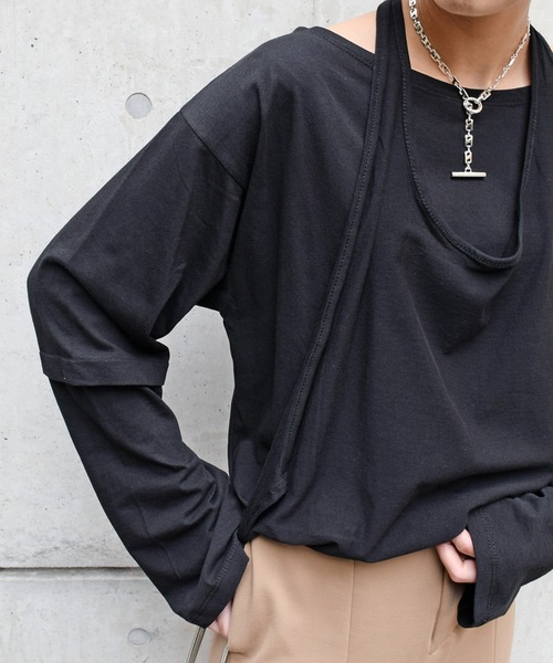 Marient(マリエント)の「ホルターレイヤードロンTEE/Tシャツ(Tシャツ/カットソー・レディース・ホワイト/ブラック・FREE)」の1枚目の写真