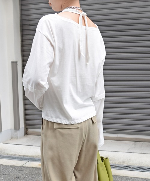 Marient(マリエント)の「ホルターレイヤードロンTEE/Tシャツ(Tシャツ/カットソー・レディース・ホワイト/ブラック・FREE)」の5枚目の写真