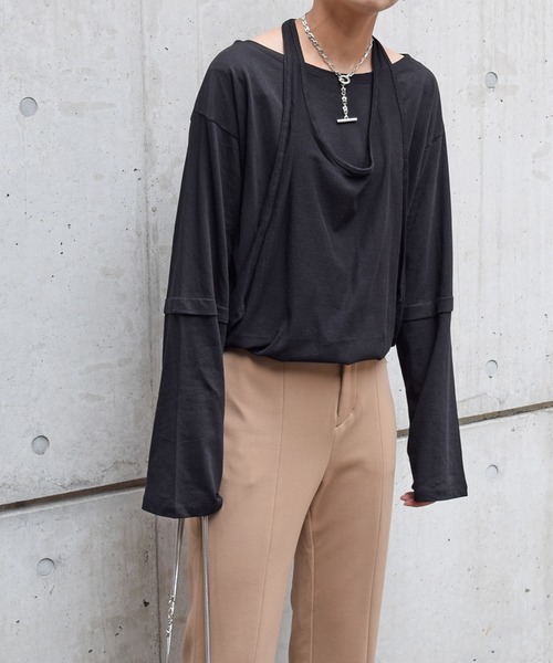 Marient(マリエント)の「ホルターレイヤードロンTEE/Tシャツ(Tシャツ/カットソー・レディース・ホワイト/ブラック・FREE)」の10枚目の写真