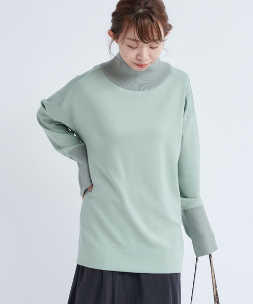 DouDou（ドゥドゥ）の「ドッキングタートル（ニット/セーター・レディース・グリーン/グレイッシュベージュ/ブラック・FREE）」の11枚目の写真