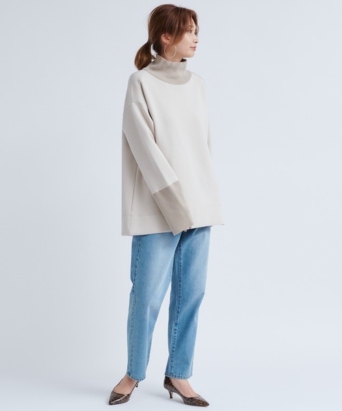 DouDou（ドゥドゥ）の「ドッキングタートル（ニット/セーター・レディース・グリーン/グレイッシュベージュ/ブラック・FREE）」の20枚目の写真