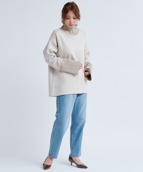 DouDou（ドゥドゥ）の「ドッキングタートル（ニット/セーター・レディース・グリーン/グレイッシュベージュ/ブラック・FREE）」の13枚目の写真