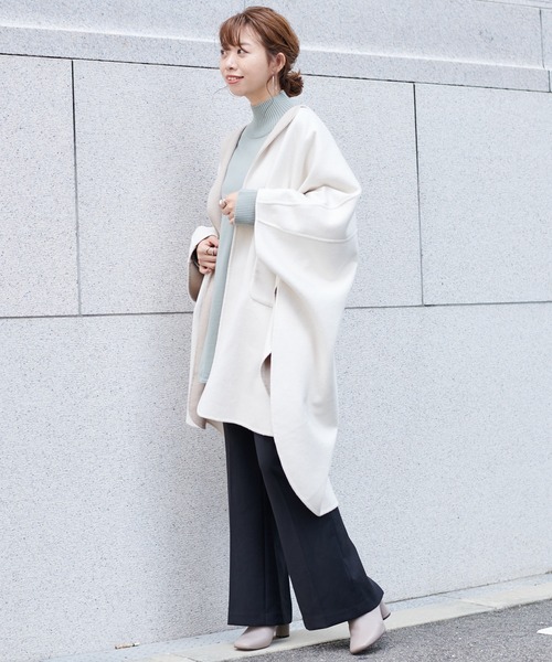 DouDou（ドゥドゥ）の「ドッキングタートル（ニット/セーター・レディース・グリーン/グレイッシュベージュ/ブラック・FREE）」の15枚目の写真