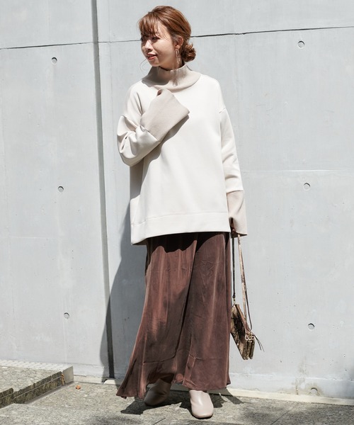 DouDou（ドゥドゥ）の「ドッキングタートル（ニット/セーター・レディース・グリーン/グレイッシュベージュ/ブラック・FREE）」の16枚目の写真