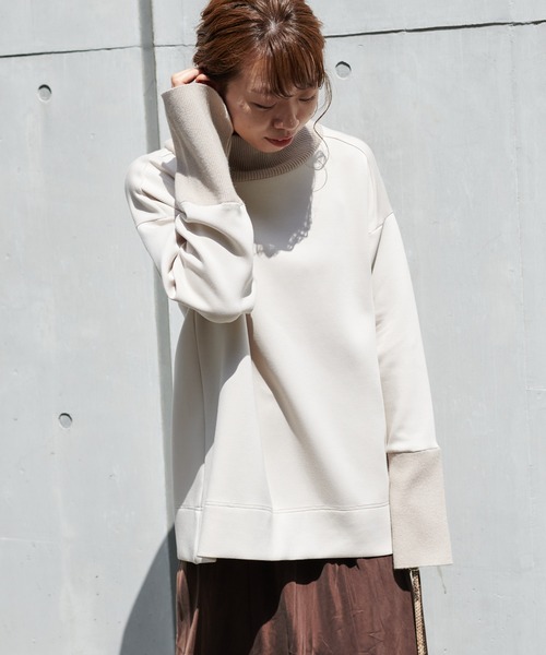 DouDou（ドゥドゥ）の「ドッキングタートル（ニット/セーター・レディース・グリーン/グレイッシュベージュ/ブラック・FREE）」の17枚目の写真