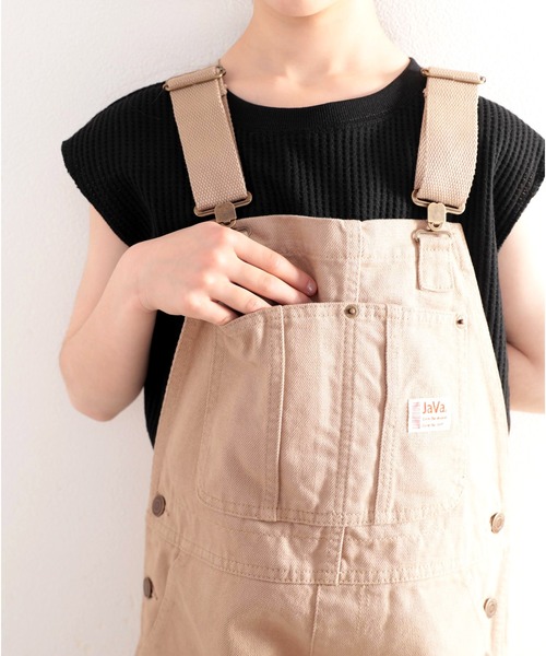 Java（ジャバ）の「《JaVa ジャバコラボ》キッズ  1枚でゆったり&可愛い！綿100％のこだわりサロペット。（サロペット/オーバーオール・キッズ・アイボリー/サンドベージュ・130/140/150/160）」の12枚目の写真
