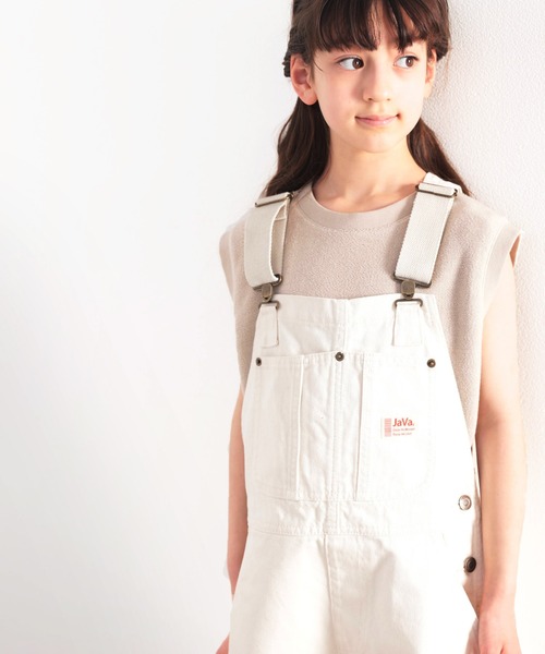 Java（ジャバ）の「《JaVa ジャバコラボ》キッズ  1枚でゆったり&可愛い！綿100％のこだわりサロペット。（サロペット/オーバーオール・キッズ・アイボリー/サンドベージュ・130/140/150/160）」の11枚目の写真