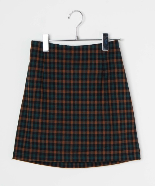 DING（ディング）の「DING/チェック柄ミニスカート（スカート・レディース・ダークグリーン/ベージュ・FREE）」の10枚目の写真