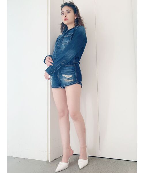 GYDA（ジェイダ）の「ウエスタンデニムオールインワン（つなぎ/オールインワン・レディース・ブルー/インディゴブルー・SMALL/MEDIUM）」の5枚目の写真