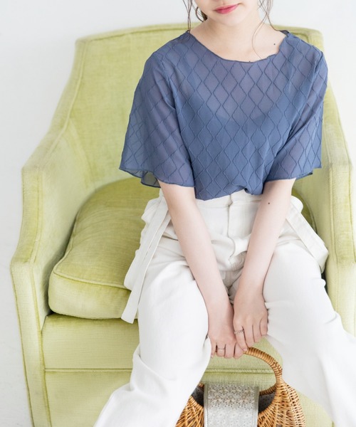 Mysa&Liina(ミーサリーナ)の「レースアップパンツ(デニムパンツ・レディース・サックスブルー/イエロー/オフホワイト/ピンク/グレー・M)」の1枚目の写真