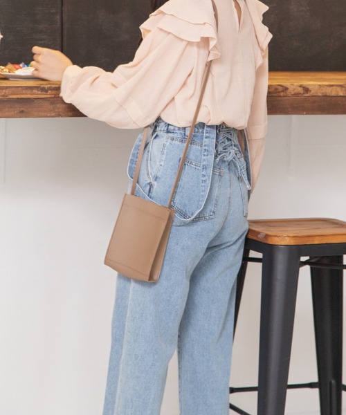 Mysa&Liina(ミーサリーナ)の「レースアップパンツ(デニムパンツ・レディース・サックスブルー/イエロー/オフホワイト/ピンク/グレー・M)」の3枚目の写真