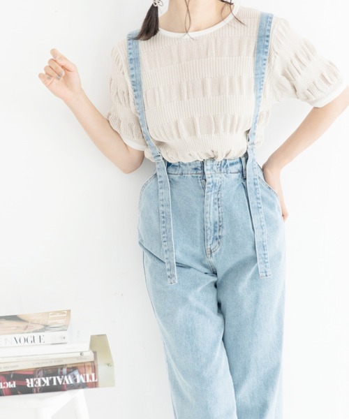 Mysa&Liina(ミーサリーナ)の「レースアップパンツ(デニムパンツ・レディース・サックスブルー/イエロー/オフホワイト/ピンク/グレー・M)」の21枚目の写真