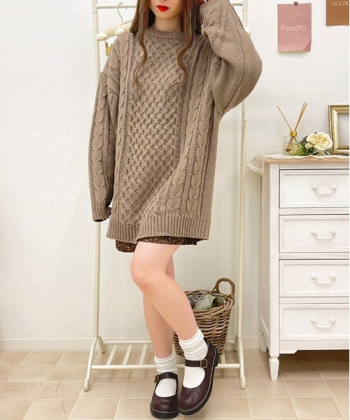 apres jour(アプレジュール)の「ケーブルニットチュニック【ZOZOTOWN限定アイテム】 【12AP】(ニット/セーター・レディース・アイボリー/ミント/モカ/ラベンダー・X-LARGE/フリー)」の12枚目の写真
