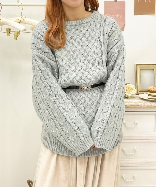 apres jour(アプレジュール)の「ケーブルニットチュニック【ZOZOTOWN限定アイテム】 【12AP】(ニット/セーター・レディース・アイボリー/ミント/モカ/ラベンダー・X-LARGE/フリー)」の13枚目の写真