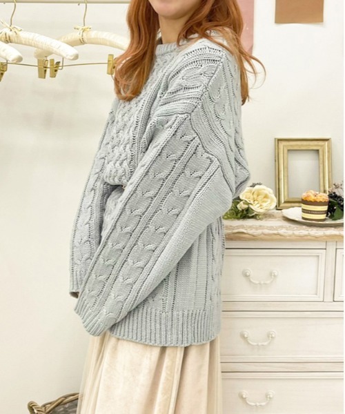 apres jour(アプレジュール)の「ケーブルニットチュニック【ZOZOTOWN限定アイテム】 【12AP】(ニット/セーター・レディース・アイボリー/ミント/モカ/ラベンダー・X-LARGE/フリー)」の14枚目の写真