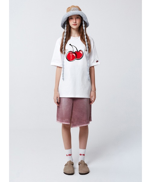 KIRSH(キルシー)の「【KOREA KIRSH オリジナルライン】『KIRSH/キルシー』CHERRY FLOWER SOCKS/チェリー フラワー ソックス(ソックス/靴下・レディース・ホワイト/ブラック・FREE)」の3枚目の写真
