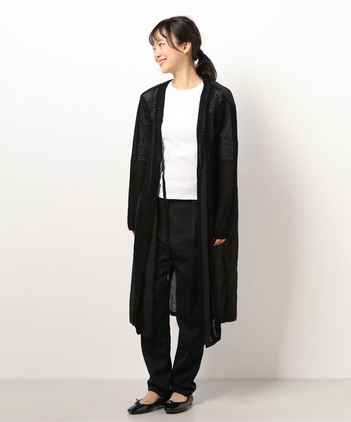 INTERPLANET（インタープラネット）の「カギ針楊柳ロングトッパー（その他アウター・レディース・ブラック/グレイッシュベージュ・FREE）」の18枚目の写真