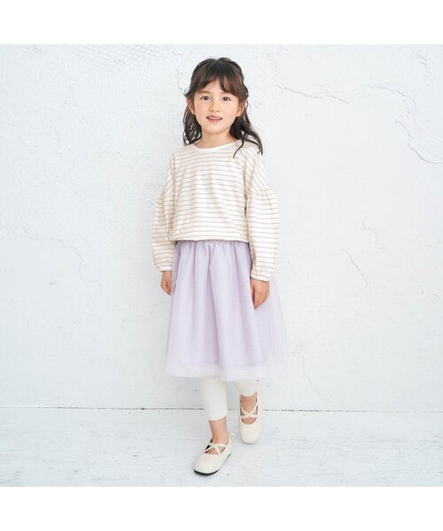 apres les cours（アプレレクール）の「バッククロスボーダーTシャツ（Tシャツ/カットソー・キッズ・ベージュ/ラベンダー/カーキ・140/100/110/80/120/130/90）」の4枚目の写真