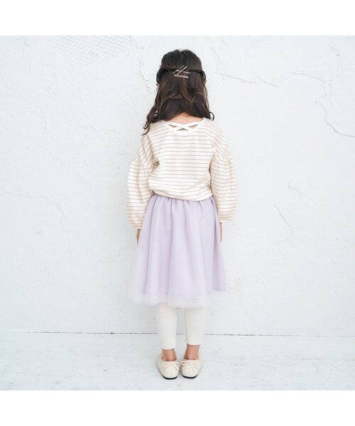 apres les cours（アプレレクール）の「バッククロスボーダーTシャツ（Tシャツ/カットソー・キッズ・ベージュ/ラベンダー/カーキ・140/100/110/80/120/130/90）」の5枚目の写真
