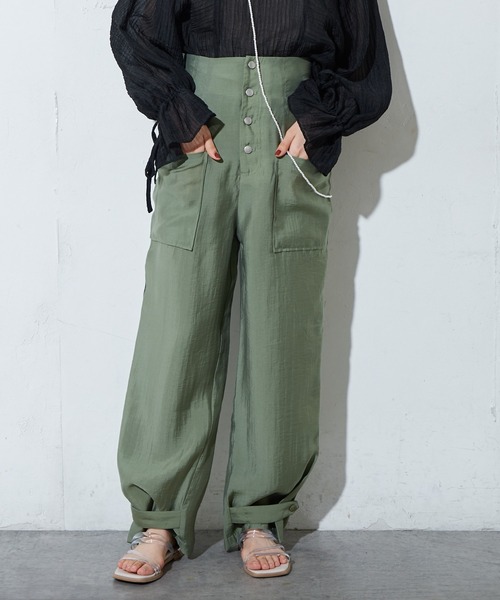 DISCOAT（ディスコート）の「テンセル混ハイウエストカーゴパンツ（カーゴパンツ・レディース・ブラック/ベージュ/カーキ・FREE）」の20枚目の写真