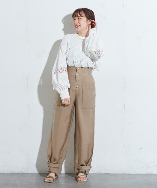 DISCOAT（ディスコート）の「テンセル混ハイウエストカーゴパンツ（カーゴパンツ・レディース・ブラック/ベージュ/カーキ・FREE）」の10枚目の写真