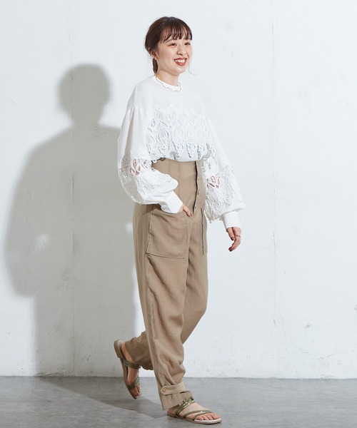 DISCOAT（ディスコート）の「テンセル混ハイウエストカーゴパンツ（カーゴパンツ・レディース・ブラック/ベージュ/カーキ・FREE）」の21枚目の写真