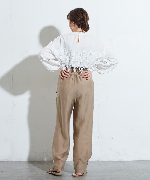 DISCOAT（ディスコート）の「テンセル混ハイウエストカーゴパンツ（カーゴパンツ・レディース・ブラック/ベージュ/カーキ・FREE）」の19枚目の写真