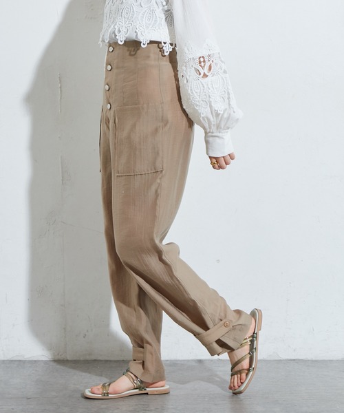 DISCOAT（ディスコート）の「テンセル混ハイウエストカーゴパンツ（カーゴパンツ・レディース・ブラック/ベージュ/カーキ・FREE）」の17枚目の写真