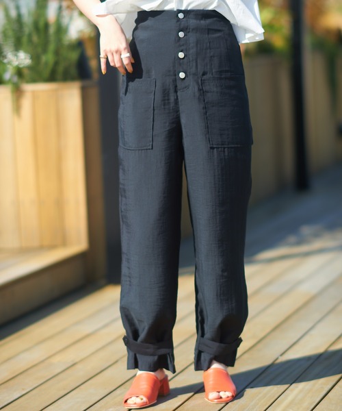 DISCOAT（ディスコート）の「テンセル混ハイウエストカーゴパンツ（カーゴパンツ・レディース・ブラック/ベージュ/カーキ・FREE）」の18枚目の写真