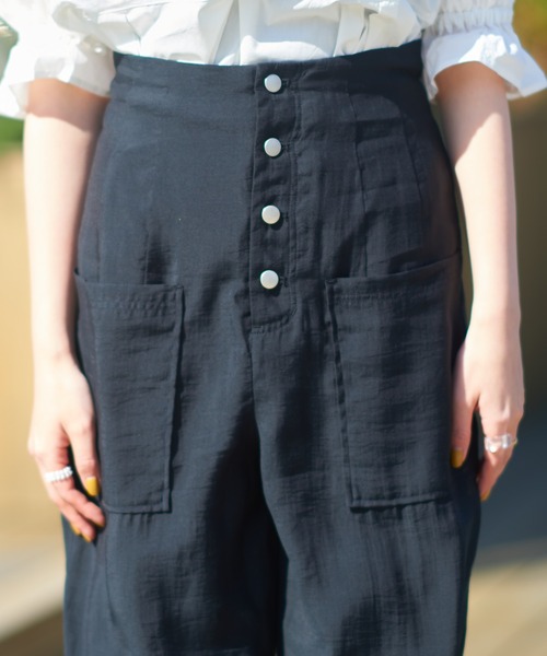 DISCOAT（ディスコート）の「テンセル混ハイウエストカーゴパンツ（カーゴパンツ・レディース・ブラック/ベージュ/カーキ・FREE）」の9枚目の写真