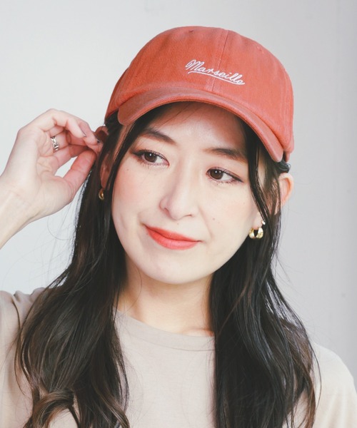 14+（イチヨンプラス）の「Marseille刺繍　WASHキャップ（キャップ・レディース・グリーン/グレー/オレンジ/ブラック/ベージュ・FREE）」の5枚目の写真