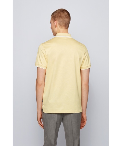 BOSS（ボス）の「レギュラーフィット ポロシャツ シルケットコットン＆ヘンプ（ポロシャツ・メンズ・ブルー/イエロー・S/M/XL/L）」の12枚目の写真