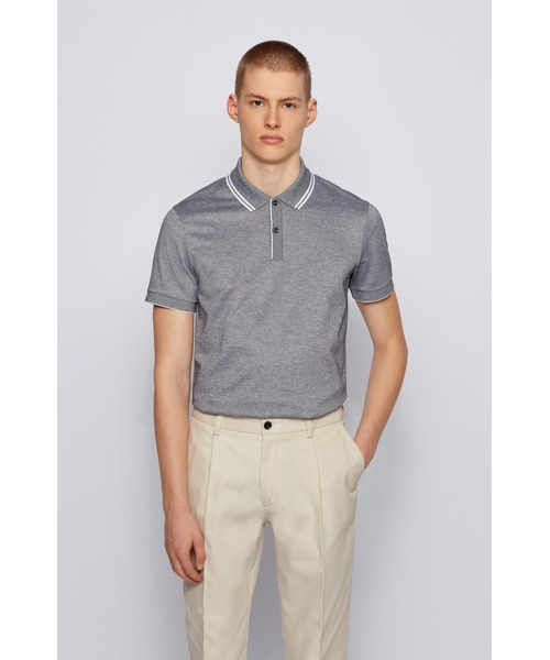 BOSS（ボス）の「レギュラーフィット ポロシャツ シルケットコットン＆ヘンプ（ポロシャツ・メンズ・ブルー/イエロー・S/M/XL/L）」の18枚目の写真