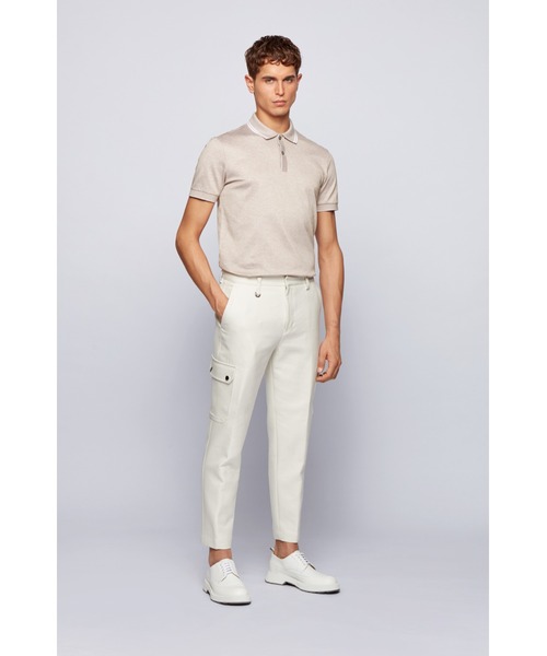 BOSS（ボス）の「レギュラーフィット ポロシャツ シルケットコットン＆ヘンプ（ポロシャツ・メンズ・ブルー/イエロー・S/M/XL/L）」の5枚目の写真