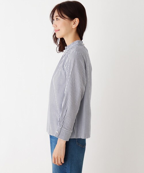 DRESKIP(ドレスキップ)の「◆フリルハイネックブラウス(シャツ/ブラウス・レディース・ホワイト系4/ライトグリーン系1/ネイビー系1/ネイビー系2・02/03/04)」の5枚目の写真