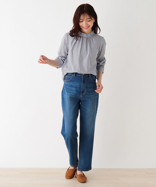 DRESKIP(ドレスキップ)の「◆フリルハイネックブラウス(シャツ/ブラウス・レディース・ホワイト系4/ライトグリーン系1/ネイビー系1/ネイビー系2・02/03/04)」の14枚目の写真