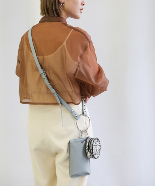 select MOCA(セレクトモカ)の「異素材フェイクレザーリングミニショルダーバッグセット(ショルダーバッグ・レディース・ブラック/サックスブルー/アイボリー/キャメル/グリーン/ベージュ・FREE)」の17枚目の写真