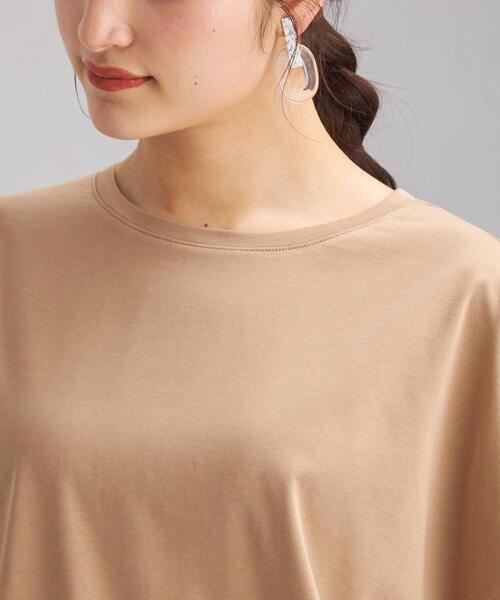 green label relaxing（グリーンレーベルリラクシング）の「FFC PLT ボリューム ドルマン Tシャツ（Tシャツ/カットソー・レディース・ホワイト/ブラック/ベージュ/ピンク/ケリー・FREE）」の18枚目の写真