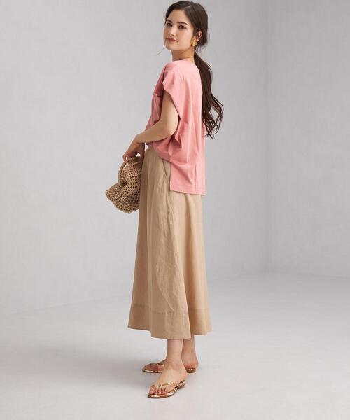 green label relaxing（グリーンレーベルリラクシング）の「FFC PLT ボリューム ドルマン Tシャツ（Tシャツ/カットソー・レディース・ホワイト/ブラック/ベージュ/ピンク/ケリー・FREE）」の22枚目の写真