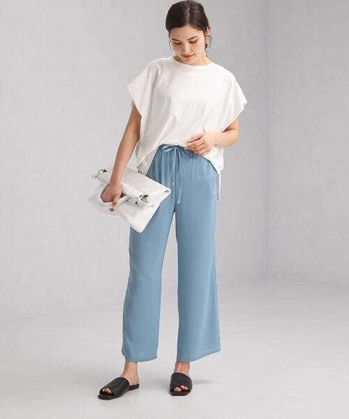 green label relaxing（グリーンレーベルリラクシング）の「FFC PLT ボリューム ドルマン Tシャツ（Tシャツ/カットソー・レディース・ホワイト/ブラック/ベージュ/ピンク/ケリー・FREE）」の20枚目の写真