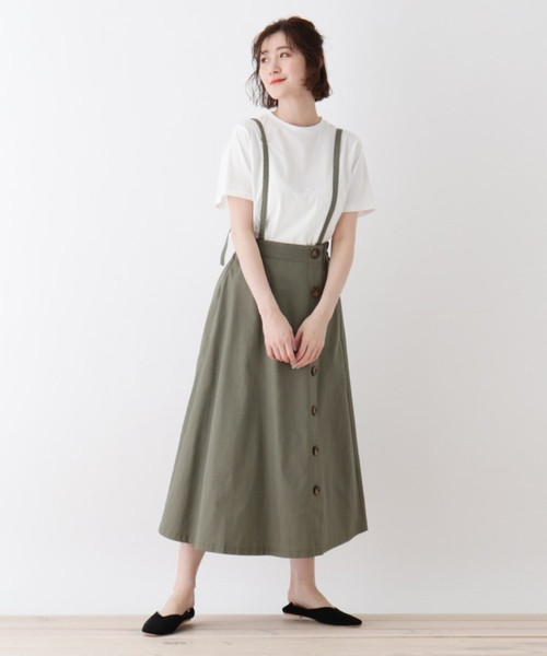 Cutie Blonde（キューティーブロンド）の「◆【S-L】サス付きラップ風スカート（スカート・レディース・ベージュ/マスタード/カーキ・02/01/03）」の12枚目の写真