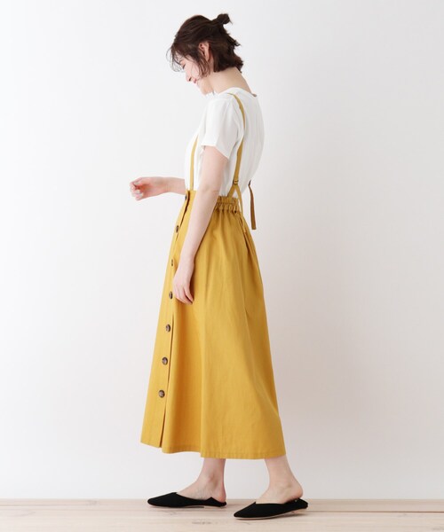 Cutie Blonde（キューティーブロンド）の「◆【S-L】サス付きラップ風スカート（スカート・レディース・ベージュ/マスタード/カーキ・02/01/03）」の6枚目の写真