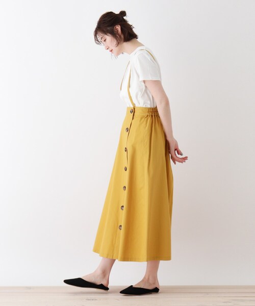 Cutie Blonde（キューティーブロンド）の「◆【S-L】サス付きラップ風スカート（スカート・レディース・ベージュ/マスタード/カーキ・02/01/03）」の9枚目の写真