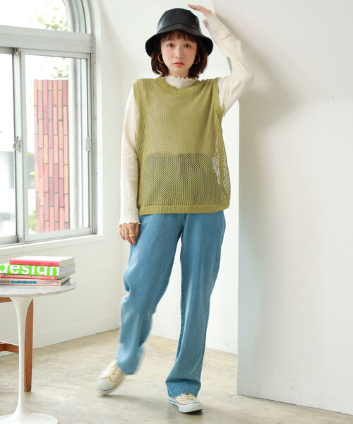 BeAMS DOT（ビームスドット）の「【WEB限定】BeAMS DOT / メッシュニットベスト（ベスト・レディース・ナチュラル/ケリー・FREE）」の10枚目の写真