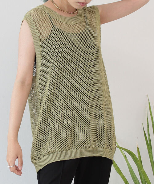 BeAMS DOT（ビームスドット）の「【WEB限定】BeAMS DOT / メッシュニットベスト（ベスト・レディース・ナチュラル/ケリー・FREE）」の11枚目の写真