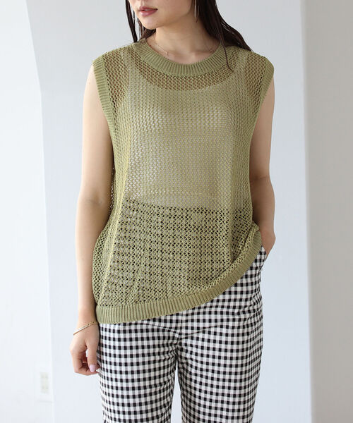 BeAMS DOT（ビームスドット）の「【WEB限定】BeAMS DOT / メッシュニットベスト（ベスト・レディース・ナチュラル/ケリー・FREE）」の14枚目の写真