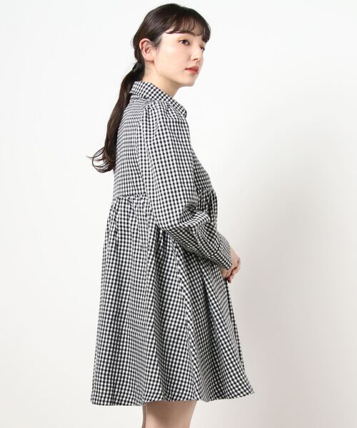 NOIR(ノワール)の「NOIR/ギンガムチェックシャツワンピース(ワンピース・レディース・ブラック・FREE)」の2枚目の写真