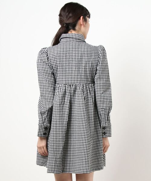 NOIR(ノワール)の「NOIR/ギンガムチェックシャツワンピース(ワンピース・レディース・ブラック・FREE)」の3枚目の写真