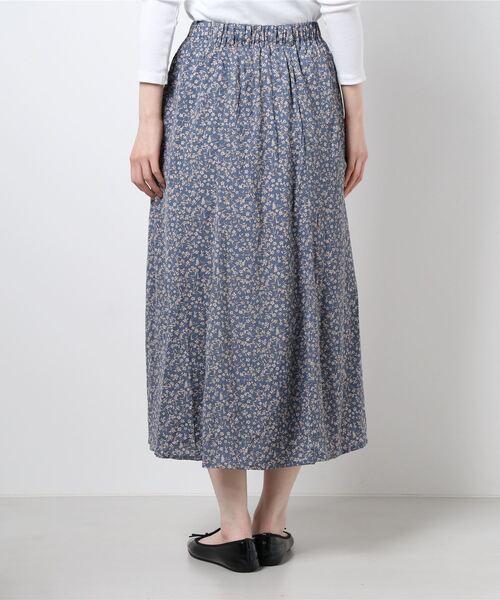 Crisp（クリスプ）の「フラワーフレアギャザースカート（スカート・レディース・ブルー/ブラウン・FREE）」の5枚目の写真